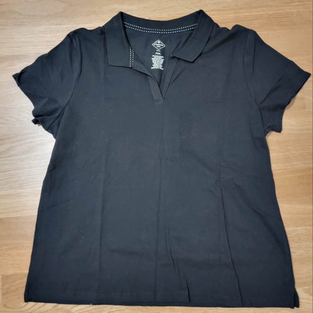 Petite XXL St John's Bay Classic Black Polo Top